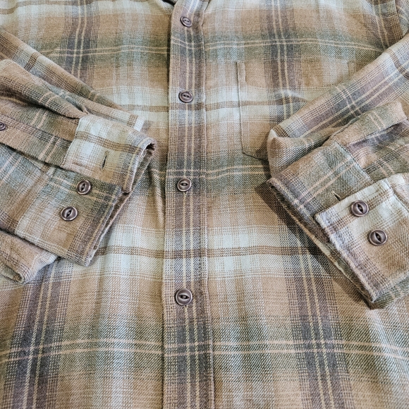 Weatherproof Vintage Shirt Mens Tan/Black Plaid Flannel Button Up Long Sleeve M - Picture 13 of 13